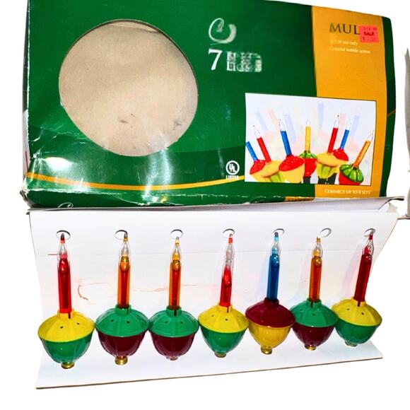 Replacement Bubble Christmas Bulbs – Multi Color – Lot of 7 – C7 Base - Picture 4 of 8